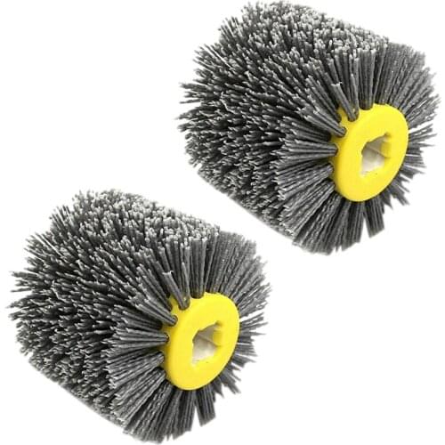 Promotion! 2 Pcs Nylon Abrasive Wire Dupont Drum Polishing Wheel Electric Brush for Woodworking Metalworking, P120 & P80