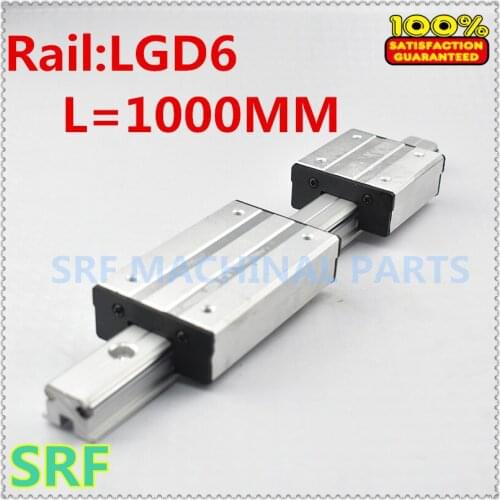 Aluminum Square Roller linear guide rail Double Axis External Guide Rail LGD6 L=1000mm shaft rail with 4 wheels slide block