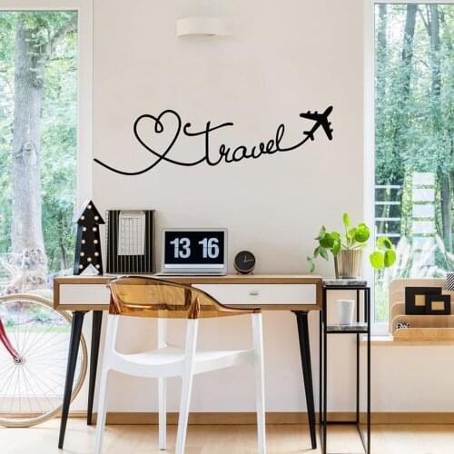 Travel Vinyl Lettering Wall Decal Love Planes Stickers Airplane Wall Stickers Home Decor Living Room Bedroom Wall Posters A406