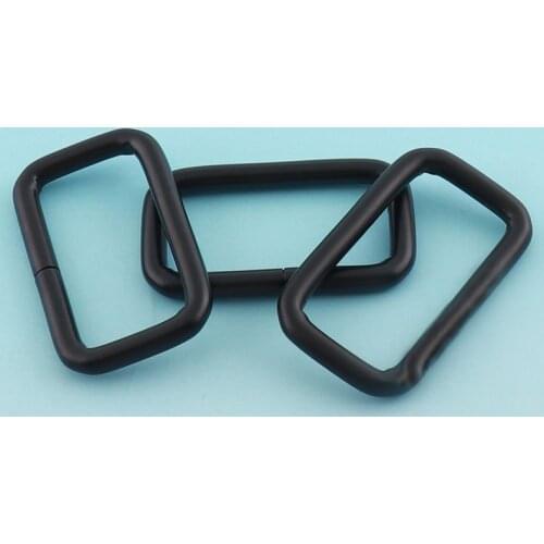 Black Rectangular Rings 6pcs 32mm Nonwelded Square Rings for Webbing Strap Purse Handbag Leathercraft Hardware Bag rings