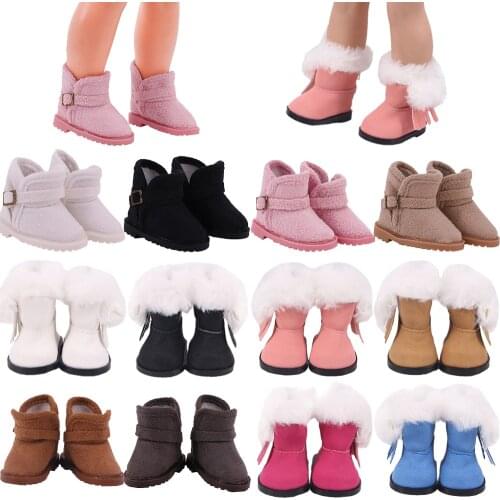 5cm Doll Shoes Plush Boots Multicolor Snow Shoes Fit 14.5 Inch American Wellie Wishers Doll,Nancy Doll,EXO&BJD&Paola Reina Doll