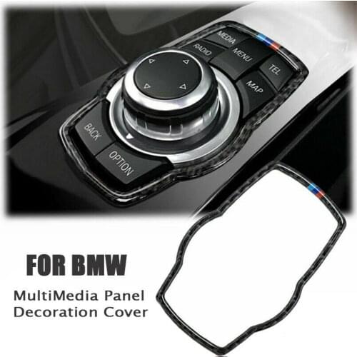 M Color Carbon Fiber Multi Media Panel Cover Sticker Decal For BMW 3 4 Series