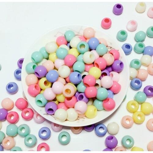 2017 New DIY Fashion Wholesale Acrylic Jewelry Accessories Loose Round Bead 12mm Big Hole Solid Color Beads For Jewelry Making