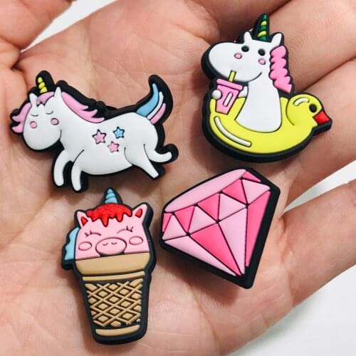 Wholesale 100PCS Mix Diamond Cartoon Unicorn PVC Craft Flat Back DIY Phone Case Charms Embellishments Scrapbook Holiday Gift