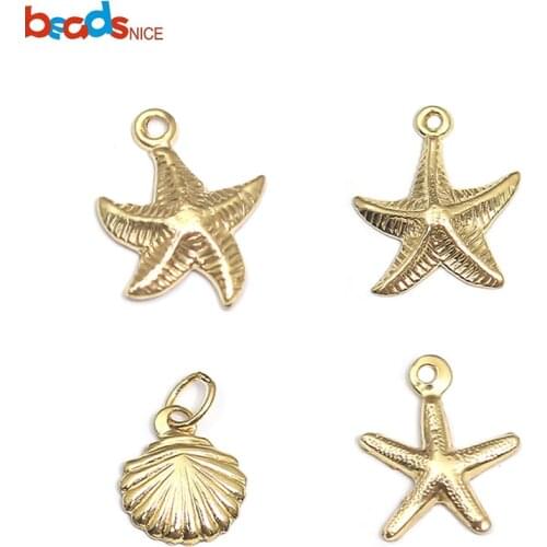 Beadsnice ID40040smt1 Gold Filled Starfish Pendant Charms for Necklace Making Dainty Jewelry Accessories Wholesale Gift for Her