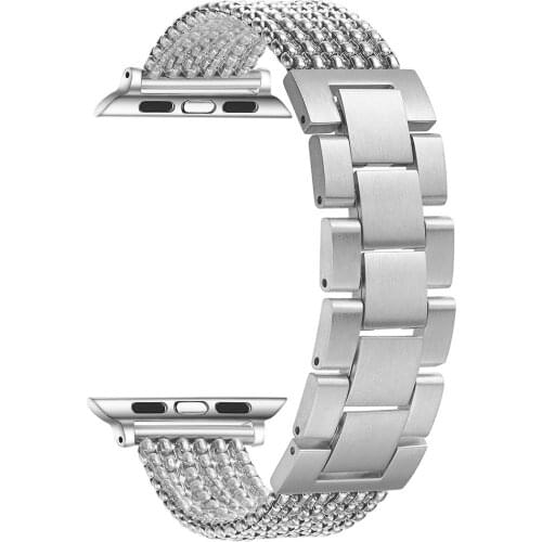 Straps Compatible with Apple Watch Band 38mm 40mm 42mm 44mm Womens Mesh Loop Stainless Steel Replacement Metal Beauty Watch Band