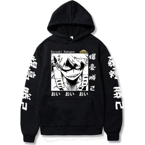 Anime My Hero Academia Hoodie Harajuku Streetwear Bakugou Katsuki Anime Sweatshirt Clothes Unisex