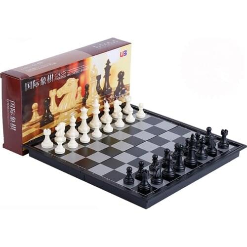 Chess Game Pieces Folding Magnetic Foldable Board Contemporary Set family games for children Board Games Gifts Christmas