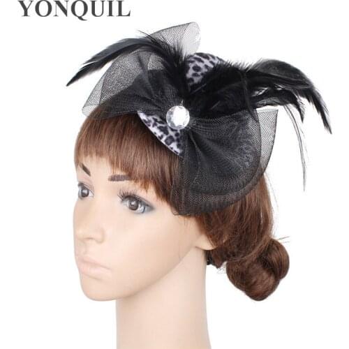 10 Colors High Quality Mini Top Hats Like Leopard Print Fascinator Base Bridal Hair Accessoires Party Wedding Hats SYF157