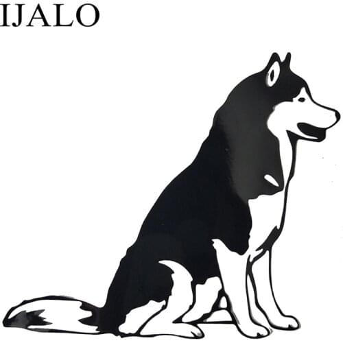Reflective Dog Car Stickers Husky Dog Car pet dog personality decorative stickers black/whtie