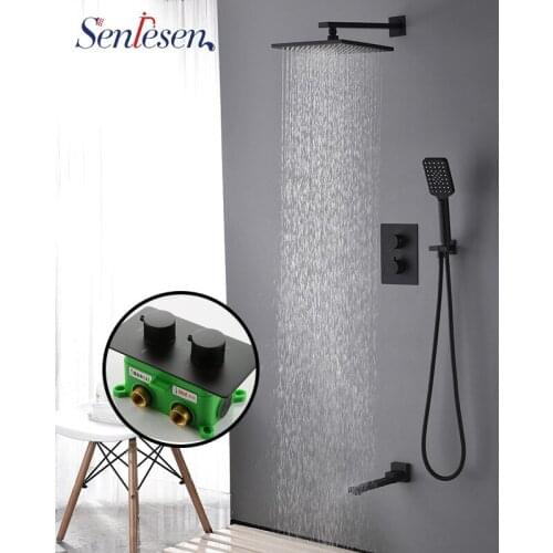 Senlesen ORB Thermostatic Shower Faucet Roatate Shower Head Thermostatic Valve Para Bathroom Shower Hot and Cold Water Mixer Tap