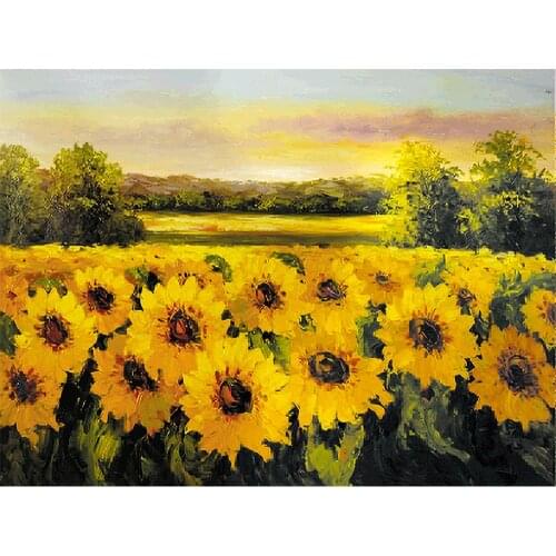 Flower Sunflower DIY Cross Stitch Embroidery 11CT Kits Craft Needlework Set Printed Canvas Cotton Thread Home Sell