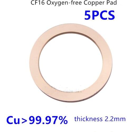 5PCS CF16 Vacuum Oxygen-free Copper Washer High Purity Vacuum Copper Washer Sealing Ring for Flange Fittings