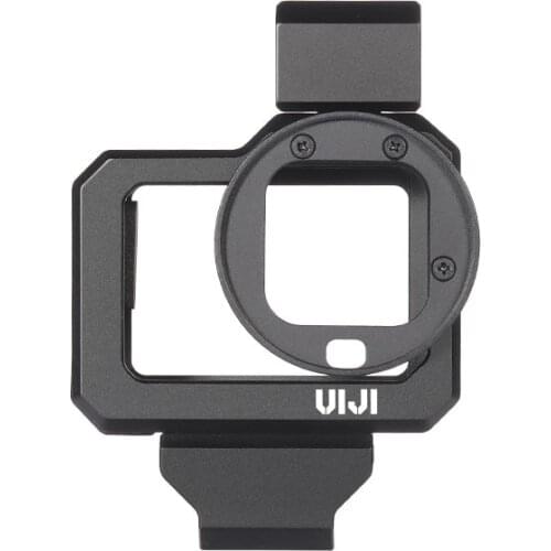 VIJI G8-5 Metal Case Vlog Cage with Cold Shoe for GoPro Hero 8 Black Extend Microphone Fill Light Vlog Camera Accessorie