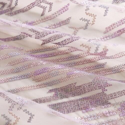 High quality gauze fabric Sequin cross embroidery tissu High grade dress and robe cheongsam tuxedo DIY tissus