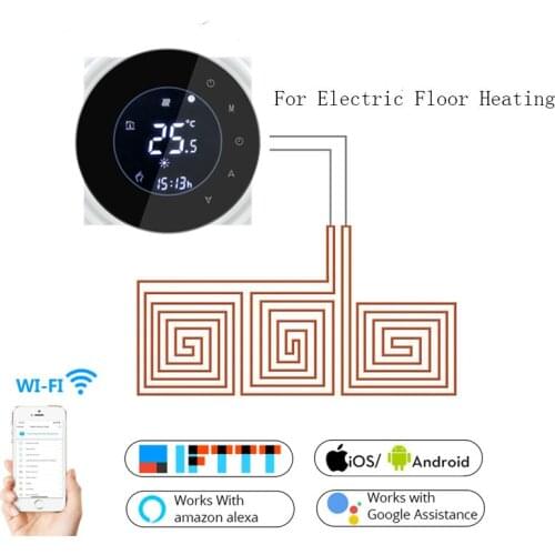 Wifi Smart Electric Floor Heating Thermostat Tuya APP Remote Control Backlight Weekly LCD Touch Screen Temperature Controller