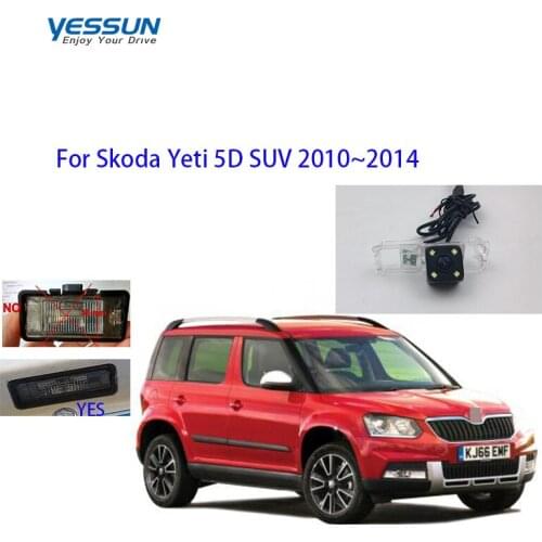 Yessun CCD Rear View Camera For Skoda Yeti 5D SUV 2010~2014 Parking Reverse Backup 4 LED CAMERA Car license plate