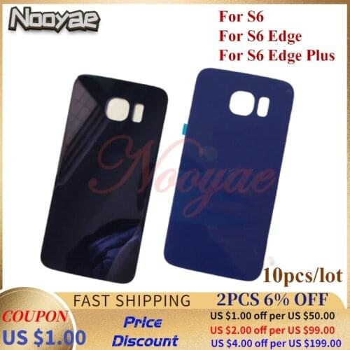 Back Rear Battery Cover Glass Door For Samsung S6 edge plus G920F G920i G925F G928F Housing Back Battery Cover Case 10pcs/lot