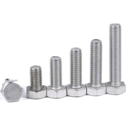 2-30pcs M3 M4 M5 M6 M8 M10 A2-70 304 Stainless Steel DIN933 External Outside Hex Hexagon Head Cap Screw Bolt L=6-60mm