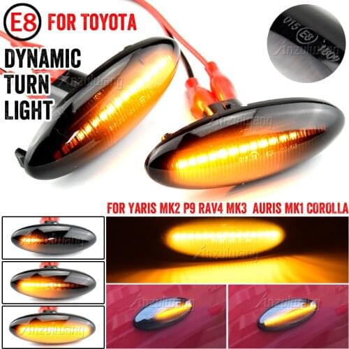 2 pieces Led Dynamic Side Marker Turn Signal Lights Sequential Blinker For Toyota Yaris Mk2 P9 RAV4 Mk3 ACA3/ALA3 Auris Mk1 E15