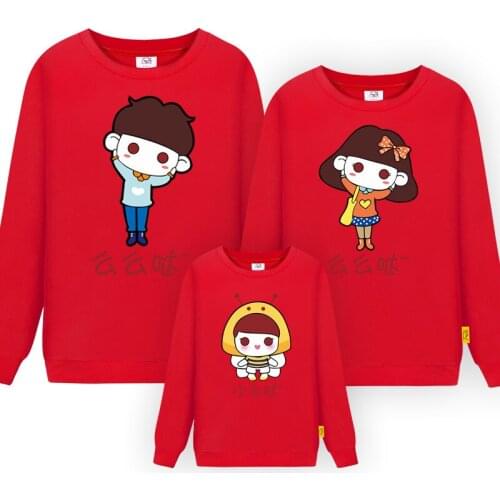 2019 new fashion Family Matching Outfits Long Sleeves Cartoon T-Shirt Father Mother Daughter Son Sweatshirts Dad Mom Sweatshirt