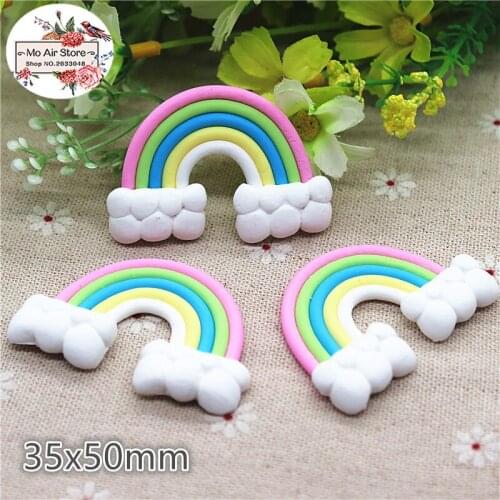 5PCS polymer clay hand made purple rainbow Flatback Cabochon Miniature Food Art Supply Decoration Charm Craft DIY PC001