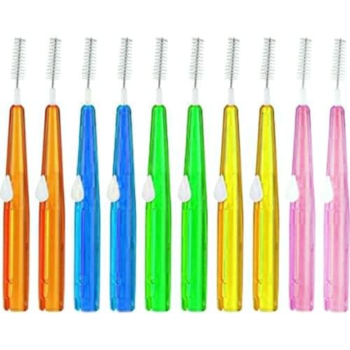60pcs Toothpick Interd ental Brushes Tooth Flossing Head Oral Hygiene Brush Optional Sizes