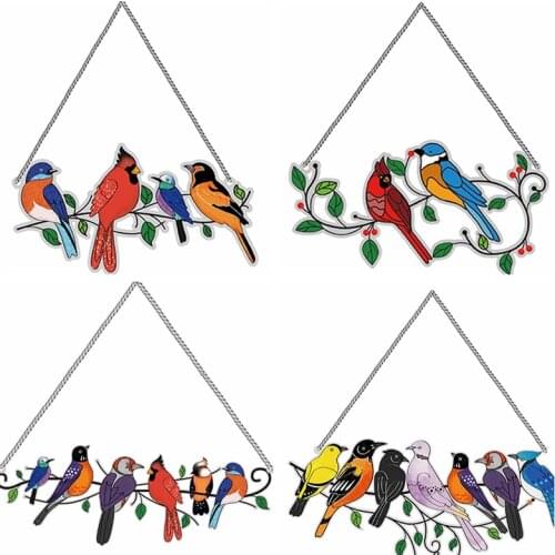 DIY Diamond Painting Rhinestone Picture Acrylic Bird Flocks Pendant Crafts Wall Hanging Home Decoration Mosaic Art Kit Ornament