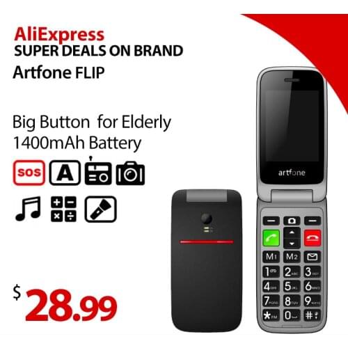 Artfone flip Big Button Mobile Phone for Elderly, Unlocked Senior Mobile Phone With SOS Emergency Button,1400mAh Battery