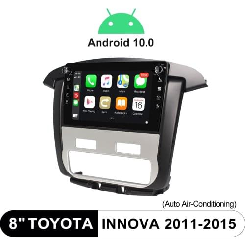 Car Radio Stereo 8" Head Unit Multimedia Player For Toyota Innova 2011-2015 With Android Auto Air-Conditioning OBD Bluetooth USB