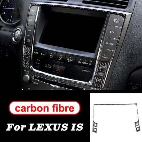 BOOMBLOCK Carbon Fiber Air conditioning CD Navigation control panel cover frame decoration For Lexus IS IS250 300 350C 2006-2012