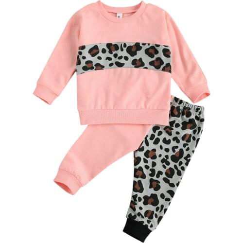 Infant Clothing Baby Boys Girls Pullover Tops Pants Children Tracksuit Sets Leopard Outfits New Years 2021 Clothes 0-4 Years