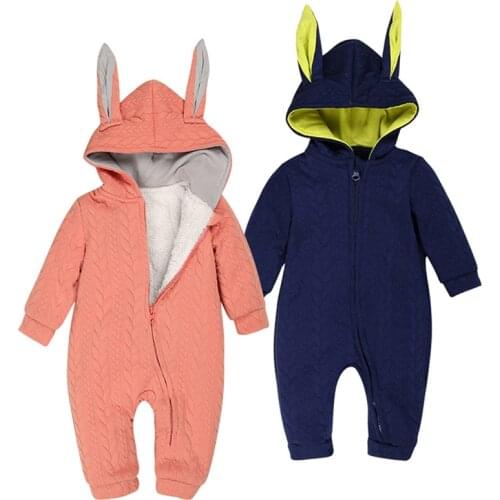 Winter Baby Boys Thickening Fleece Cotton Kids Clothing Animal Image Climbing Romper Thick Warm Jumpsuit Children Girls Onesies