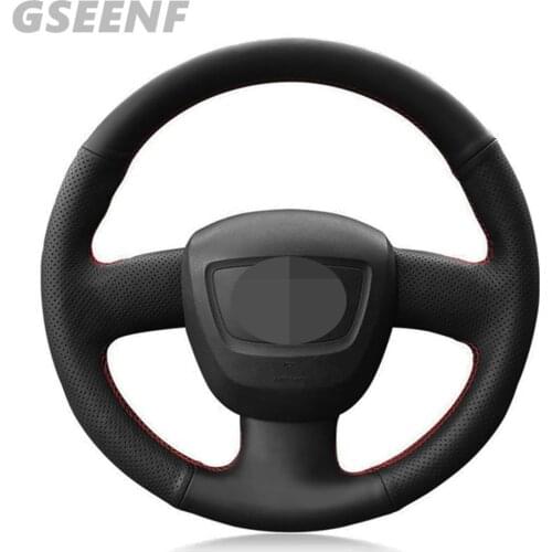 Steering Wheel Cover For Audi Seat Exeo 2009-2012 A4 (B8) 2012-2005 A5 2012-2008 A3 (8P) 2006-2013 Black DIY Artificial Leather