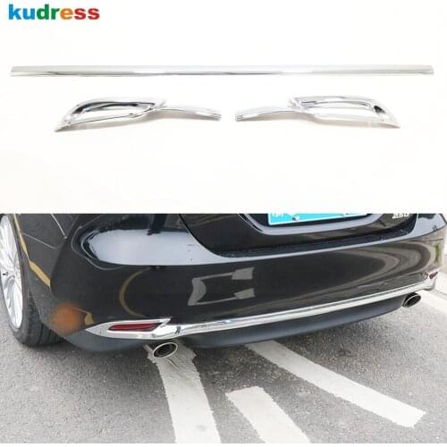 For Toyota Camry LE XLE 2018 2019 2020 ABS Chrome Rear Bumper Cover Trim Rear Fog Light Frame Trim Car Styling Accessories 3pcs