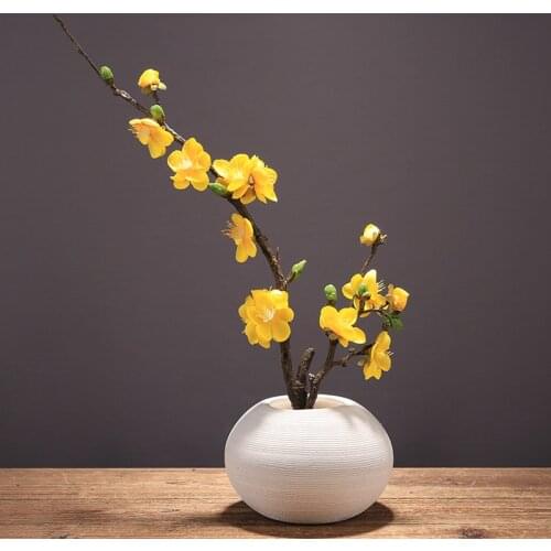 Chinese Ceramic Vase Plum Blossom Dried Flower Home Livingroom Desktop Furnishings Crafts Hotel Store Club Ornaments Decoration