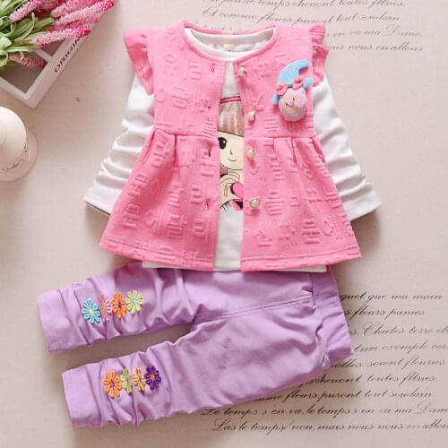IENENS 3PC Kids Baby Girls Clothes Clothing Sets Infant Girl Vest + T-shirt + Pants Outfits Suits Child Fashion Tracksuits