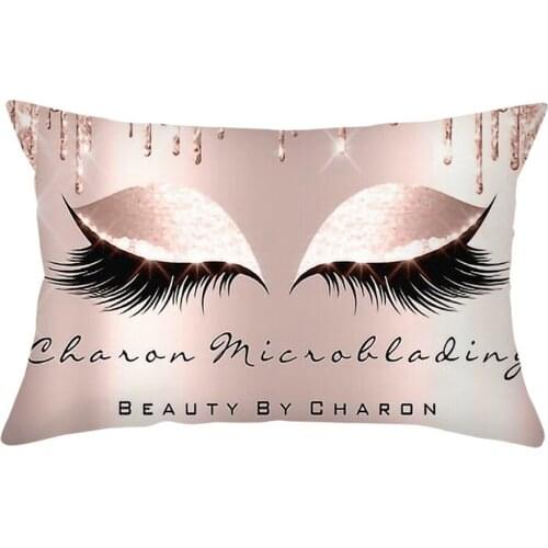 Beauty Eyes Eyelash Cushion Cover Makeup Eyeshadow Cushions Pillow Cover For Sofa Home Decor Red Lips Pillow Cases 30x50 White