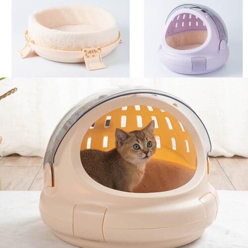 Multifunction Cat Carrier Box Portable Puppy Kitten Outdoor Travel Handbag Transparent Space Capsule Small Pet Carrying Cage