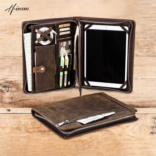 Retro Multifunction ipad Sleeve Pouch for ipad pro 11 inch 2020 vintage casual genuine leather zipper ipad cases Tablets estuche