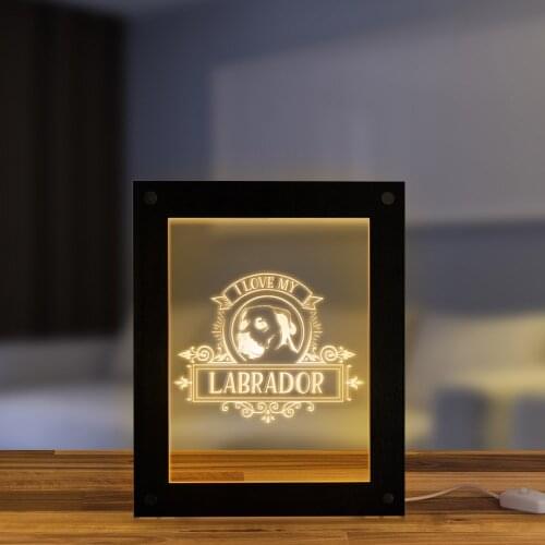 I love my Labrador Table Lamp Led Lighting Photo Frame Modern Light Room Decoration Sleepy Lamp