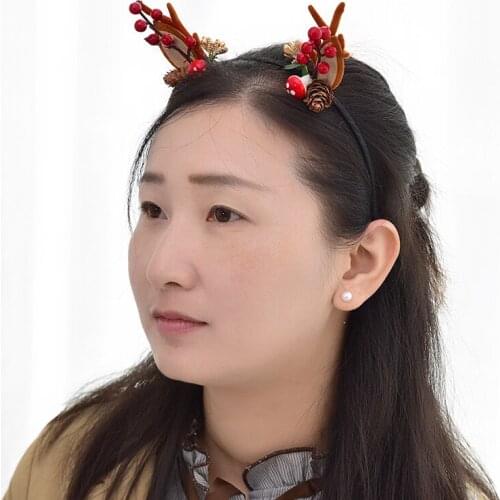 Mori series Christmas antler hairpin head buckle Creative bell Christmas hairpin adult children headband decoration