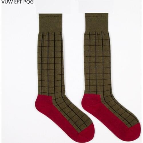 Autumn and winter new socks cotton Japanese college wind long socks plaid knee socks wild legs stockings