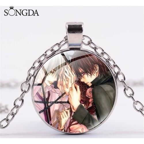 Charm Anime Vampire Knight Kaname Yuuki Pendant Necklace Fashion For Women Men Gift Art Photo Glass Dome Necklace Jewelry
