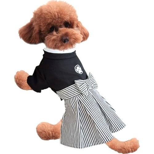 FODOG pet Dog dress Kimono skirt Summer Cat Dog Puppy dress with bowtie Pet coat princess suit Clothing jacket pet product