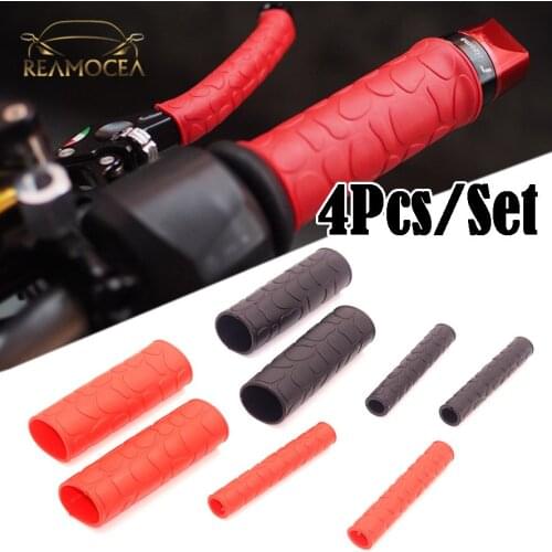 Reamocea 4Pcs/Set 29mm Gel Rubber Handlebar Handle Hand Grips with Horn Cover Sleeve For Motorcycle ATV Dirt Bike Suzuki Yamaha