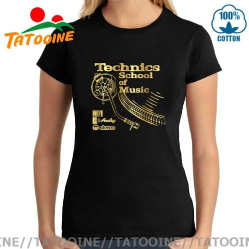 Vintage Deejay shirt Long Play tshirt Technics School of Music T shirts women Retro DJ music T-shirts 2021 Hot Fashion Tops Tees