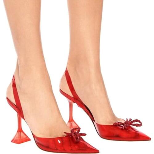 2021 PVC Jelly Sandals Open Toe High Heels Women Transparent Perspex Slippers Shoes Heel Clear Sandals size 34-45