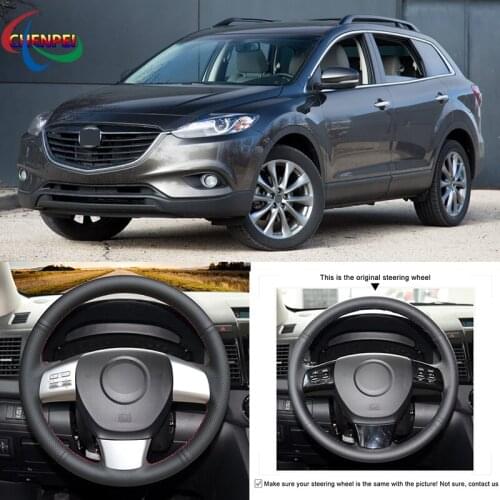 DIY Hand-Stitched Non-Slip Durable Steering Wheel Cover For Mazda 3 Axela Mazda 8 CX-9 2007-2015 Car Interior Decoration