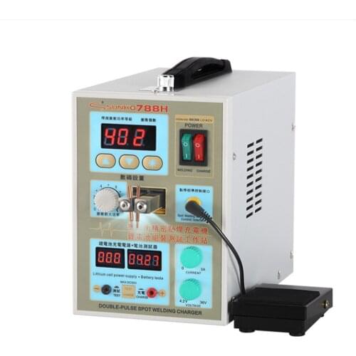 SUNKKO 788H small dual-use multi-pulse DIY18650 button lithium battery spot welding machine charging test one